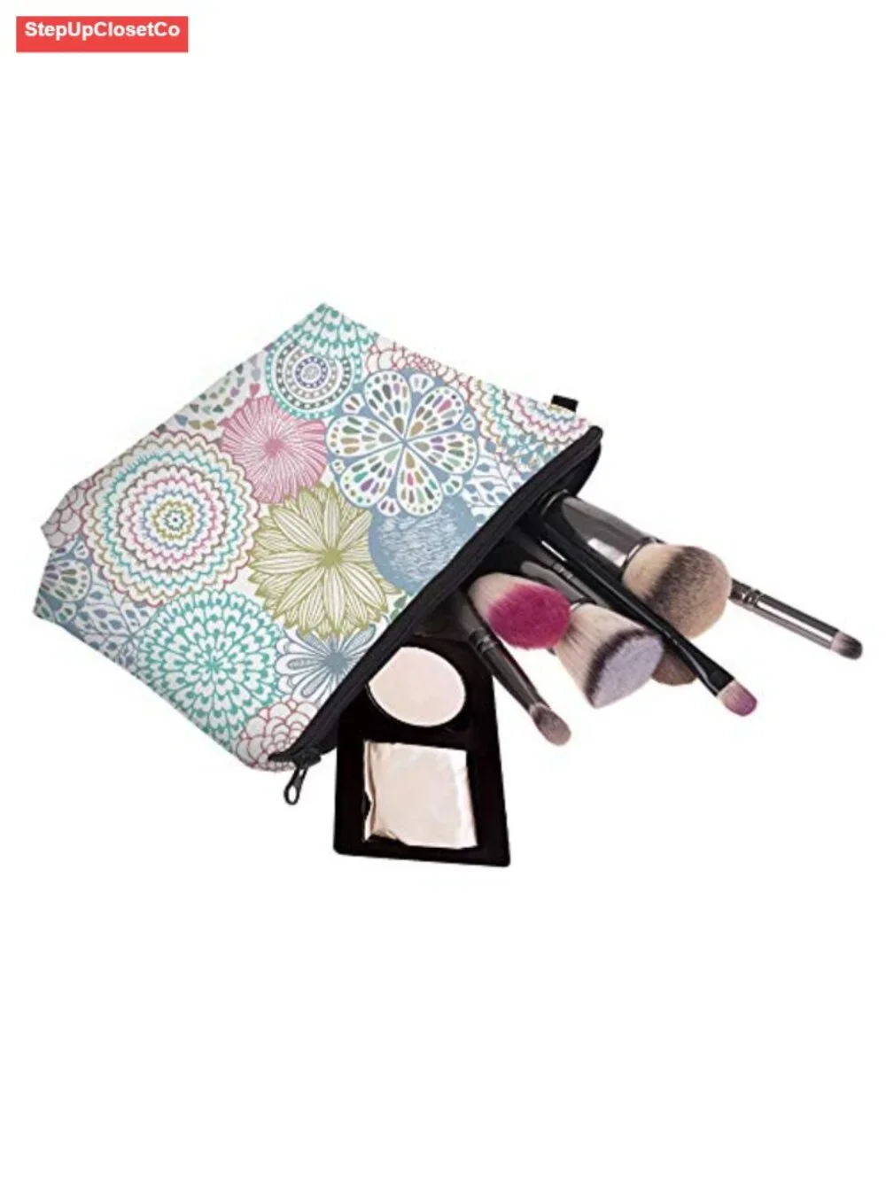Waterproof Polyester Cosmetic Bag for Women Travel Toiletry Pouch Mandala
